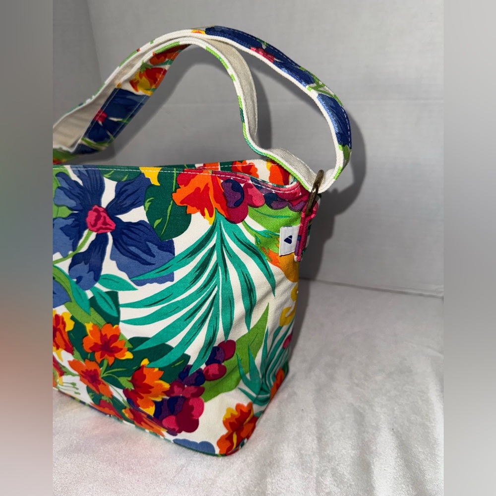 ‼️SOLD‼️90s Liz Claiborne Colorful Tropical Botanical Shoulder/Crossbody Bag - Picture 7 of 14